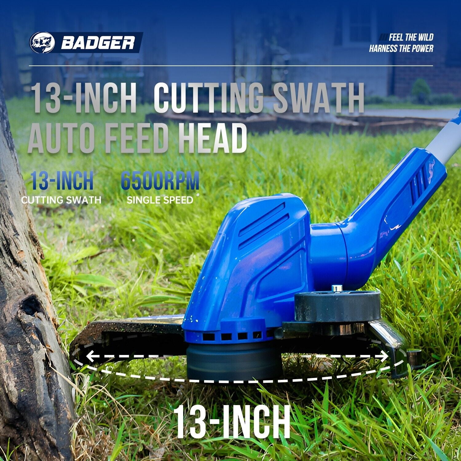 WILD BADGER POWER 40V Weed Wacker & Leaf Blower, Wheeled Edger Kit Electric with 2Ah Battery & Charger, String Trimmer