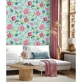 thumbnail image 2 of NextWall Light Aqua Painterly Floral Peel and Stick Wallpaper, 2 of 8