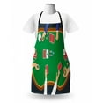 thumbnail image 3 of Poker Apron, Cartoon Style Illustration of Gambling Game with Chips and Playing Cards, Unisex Kitchen Bib with Adjustable Neck for Cooking Gardening, Adult Size, Dark Grey Forest Green, by Ambesonne, 3 of 4