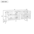 thumbnail image 3 of Green Accent Cabinet, Atumon Storage Cabinet Furniture, Modern Buffet Sideboard, Wooden Accent Cabinet with 4 Doors, Accent Storage Cabinet for Entryway Hallway Living Room, 63"L x 15.6"W x 29.9"H, 3 of 10