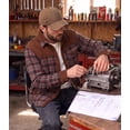 thumbnail image 5 of Xidunhg Men's Long Sleeve Sherpa Lined Shirt Jacket Flannel Plaid Fleece Coats, 5 of 13