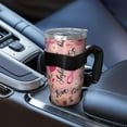 thumbnail image 5 of 40oz Tumbler,Pink Breast Cancer and Pioneer Flower Insulated Tumblers with Removable Handle,Stainless Steel Double Vacuum Coffee Tumbler Cup with Straw for Home,Office,Travel,Party, 5 of 5