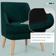 thumbnail image 5 of Resenkos Lounge Chair, Accent Armchair Leisure Chair,Accent Sofa Chair,Mid Century Velvet Accent Chair with Rubber Wood Legs for Bedroom-Green, 5 of 9