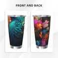 thumbnail image 3 of KLL Colorful Flower Bird Print 40oz Stainless Steel Insulated Car Cup with Spillproof Lid - Keep Your Drink Hot or Cold on the Go-Straw Three-piece Set, 3 of 8