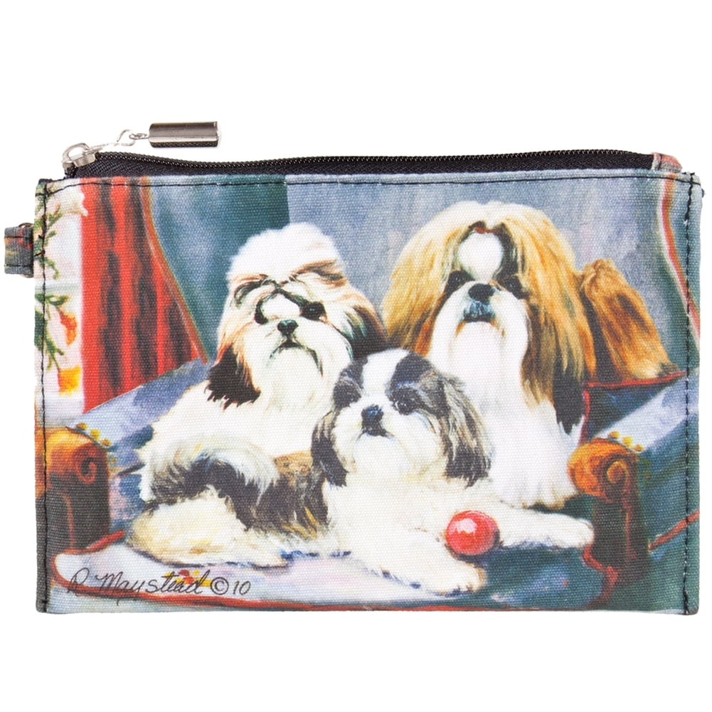 New Shih Tzu Dog Zippered Pouch &  Check Book Wallet By Ruth Maystead 3 Dogs 