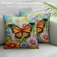thumbnail image 3 of Nawypu  Flower Butterfly Throw Pillow Covers Watercolor&nbsp;Daisy&nbsp;Tulip Farmhouse Cushion Cover Spring Floral Pillow Case Outdoor Animal Pillowcase&nbsp;(Butterfly ), 3 of 5