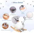 thumbnail image 6 of Wooden Base Plush Seat Kids Ride on Horse Swan Rocker with Sound Safety Belt for Toddlers 18-36 Months White, 6 of 7