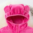 thumbnail image 4 of DHFJKG Pullover Boys Girls Hoodie Quarter Zip Bear Ears Fuzzy Sweatshirts Winter Warm Flannel Jacket Soft Long Sleeve Outerwear Toddler Kids Casual Solid Color Round Neck Soft Sweatshirts, 4 of 9