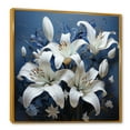 thumbnail image 2 of Designart "Charming Pure Beauty Of White And Blue Lilies II" Lilies Floater Framed Wall Decor, 2 of 5