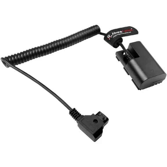 Alvin’s Cables D-tap to LP-E6P Dummy Battery Power Coiled Cable for Canon EOS R5 Mark ll/ R5/ R6 Mark ll/ R6/ R7/ R Camera