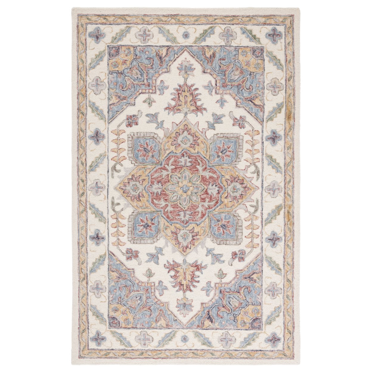 SAFAVIEH Metro David Medallion Area Rug, Ivory/Rust, 4' x 6'