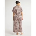 thumbnail image 3 of Joyspun Women’s and Women’s Plus Stretch Satin Pajama Set, Sizes S to 3X, 3 of 4