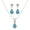 s Blue Topaz and White, variant on Jewelry Set for Women, Natural Pear shaped 7x5mm Amethyst and 3mm Natural White Topaz Pendant Necklace and Matching Pear Shaped Amethyst and White Topaz Stud Earrings