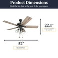 thumbnail image 6 of Prominence Home Lincoln Woods 52" Bronze Industrial Ceiling Fan with 5 Blades, 3 Arm Cage Light Kit, Pull Chains & Reverse Airflow, 6 of 15