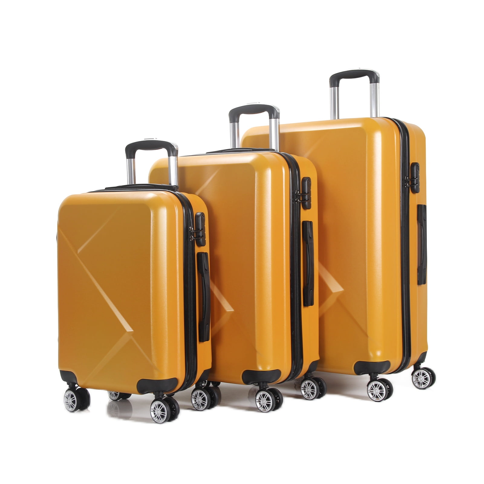 3 Piece Luggage Sets Expandable ABS Hardshell Hardside Lightweight