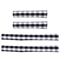 Raindrops 4Pcs Handle Cover Protector Black Linen for Microwave Oven and Fridge