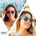 thumbnail image 2 of OWL Retro Square Sunglasses Womens Mens UV400 Protection Trendy Sun Glasses (3 Pack), 2 of 6