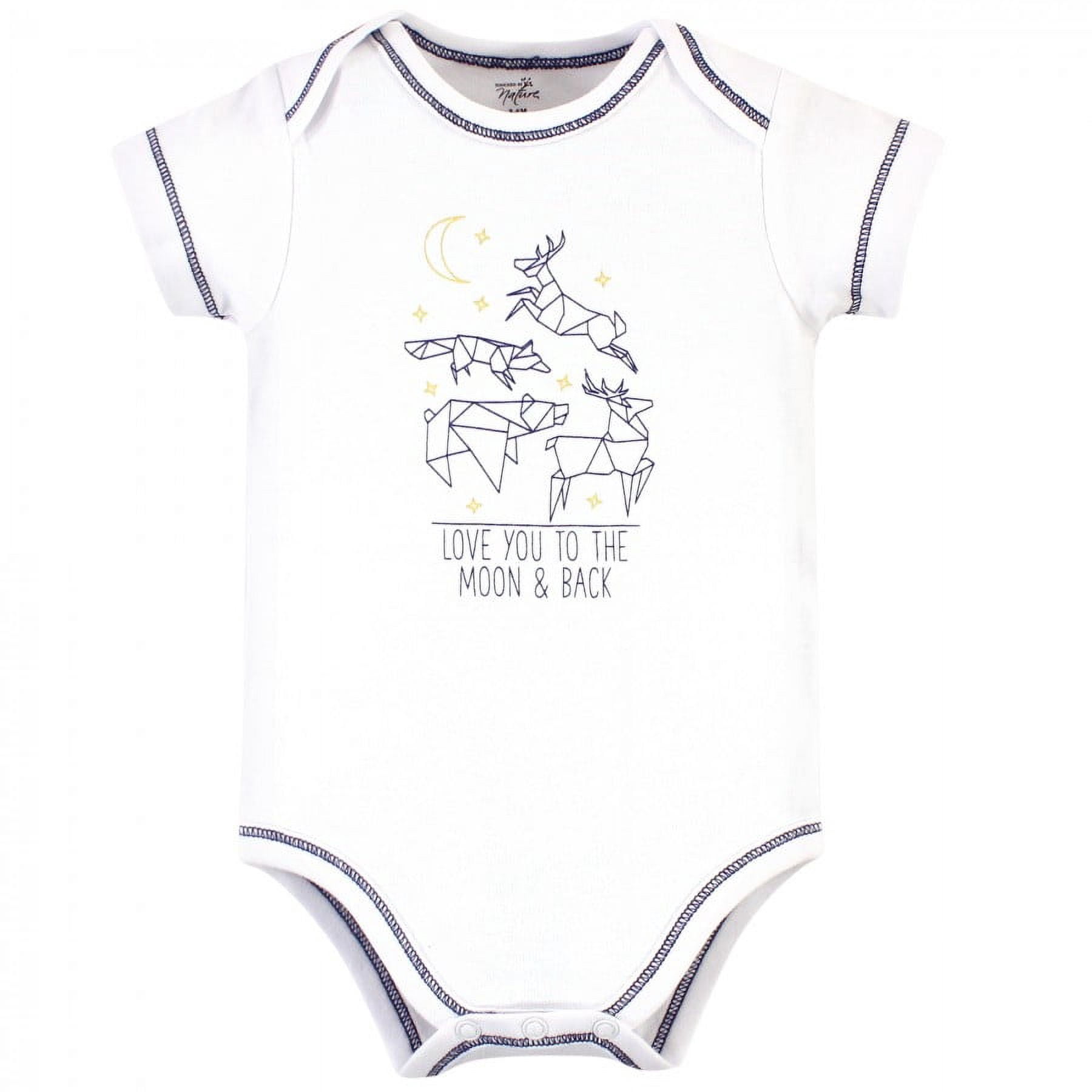 Touched by Nature Baby Boy Organic Cotton Bodysuits 5pk, Constellation, 3-6 Months