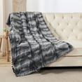 thumbnail image 3 of Home Soft Things Tip Printing Light Faux Fur Throw - Arusha Grey - 50" x 60", 3 of 10