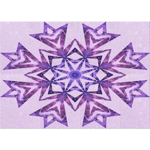 Ahgly Company Machine Washable Indoor Rectangle Transitional Blossom Pink Area Rugs, 7' x 10'