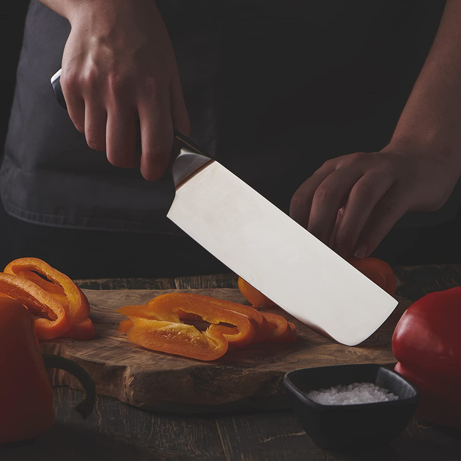 CUTLUXE Nakiri Knife – 7" Vegetables Knife, Japanese Chef Knife for Chopping, Dicing & Slicing – Razor Sharp & Full Tang – Ergonomic Handle Design – Artisan Series