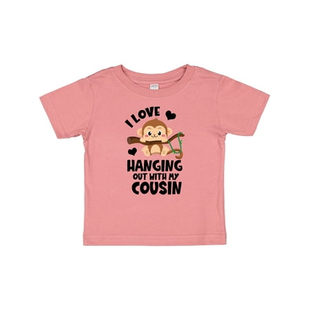 

Inktastic Monkey I Love Hanging out with My Cousin Gift Baby Boy or Baby Girl T-Shirt