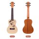 thumbnail image 4 of Jaoques Ukulele de concierto de 23 pulgadas, tapa de abeto macizo con detalles tallados, diapasón y puente de madera tecnológica, clavijas abiertas plateadas, incluye funda, afinador, correa, púas,, 4 of 6