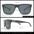 thumbnail image 3 of Polarized Mens Refined Rectangle Color Mirror Sport Horn Rim Sunglasses All Black, 3 of 8