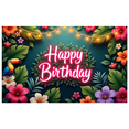 thumbnail image 2 of Floral Design Banner Tropical Pattern Decorative Lights Party Decoration for Birthday Celebration Indoor Party Event, 2 of 8