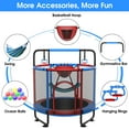 thumbnail image 3 of YORIN Trampoline for Kids, 55'' Mini Trampoline for Toddlers with Swing, Enclosure Net and Basketball Hoop, 4.5FT Indoor/Outdoor Kids Round Trampoline with Adjustable Gymnastics Bars, Gifts for Kids, 3 of 6