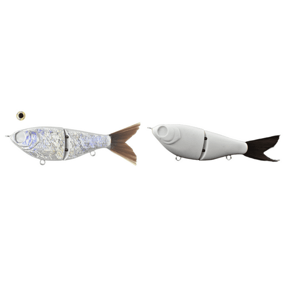 Peggybuy 120mm/16.1g 2 Segments Glide Bait Soft Tail Swim Bait Artificial Fishing Lure(B)