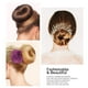 thumbnail image 3 of Lativ Extensión de coleteros para el cabello desordenado con banda de goma elástica, accesorios desordenados, piezas para el cabello para mujeres y niñas (moño desordenado rubio blanqueado), 3 of 5