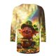 thumbnail image 5 of TaTaai St. Patrick's Day Women's Casual Print Round Neck 3/4 Sleeve T-Shirt Loose Top Gift, 5 of 5