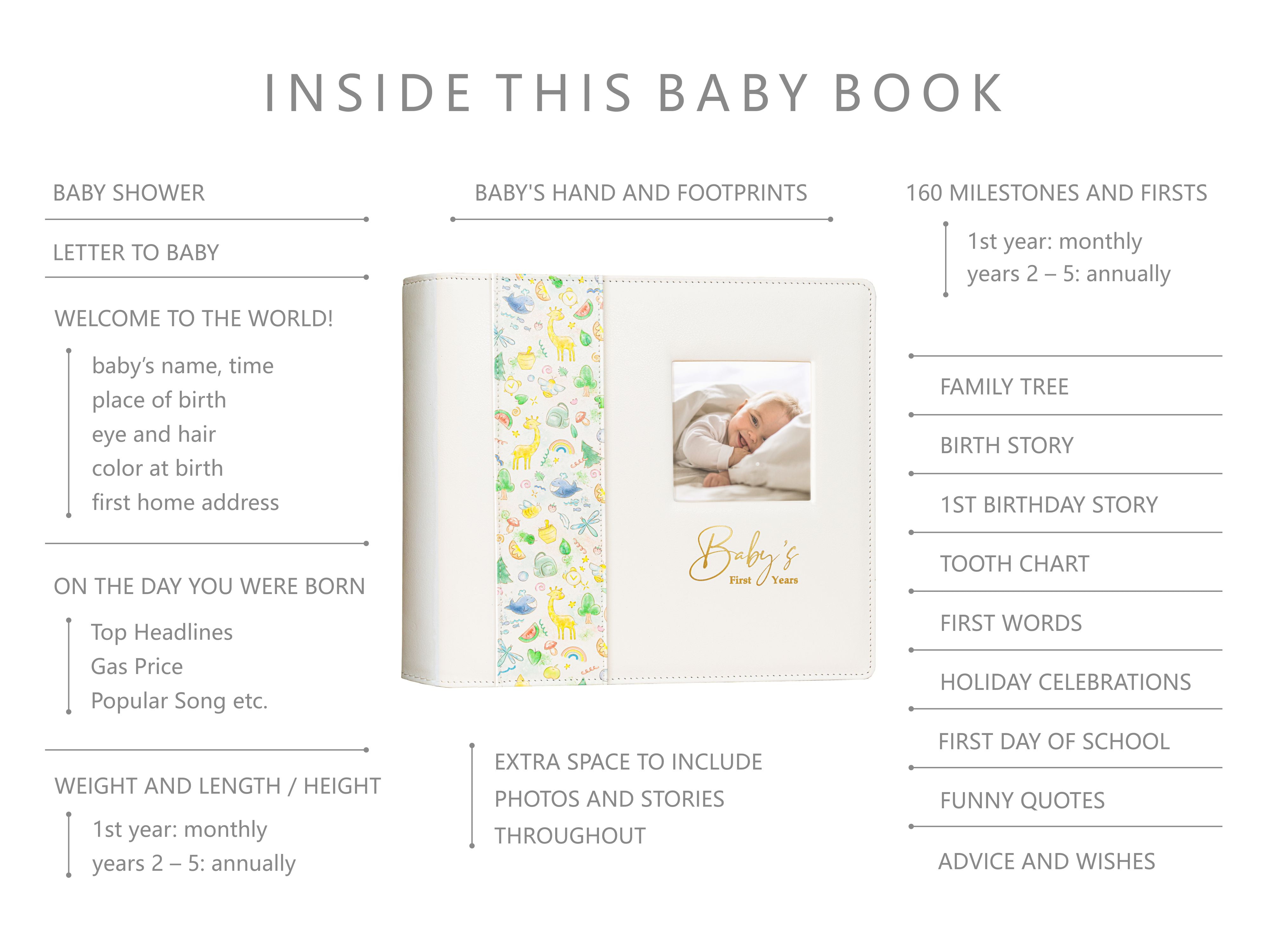Leather-Bound Baby Memory Book, Baby Shower Gift