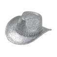thumbnail image 4 of Sombrero de vaquero, elegante accesorio para la cabeza, transpirable, estilo vintage, gorra vaquera. Plata, 4 of 9