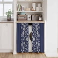 thumbnail image 6 of Japanese Kitchen Curtain for Berdoom Living Room Cafe 54 Inch Length, Navy Blue Country Flowers Leaves Aesthetic Tiers Curtains Light Filtering Drapes Rod Pocket Window Treatment 2 Panels 52"Wx54"L, 6 of 8