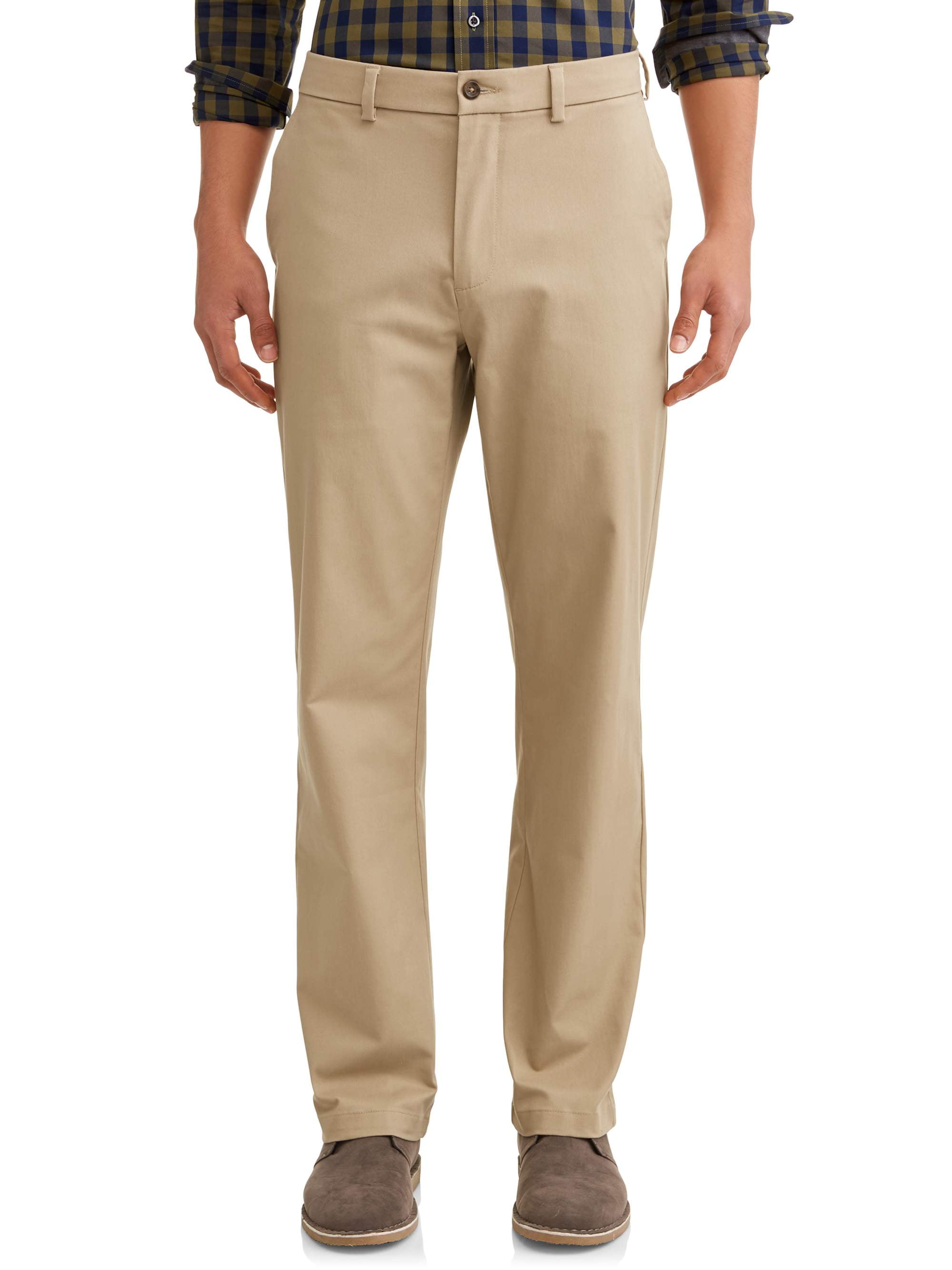 GEORGE - George Men's Premium Pleated Regular Fit Khaki Pant - Walmart.com