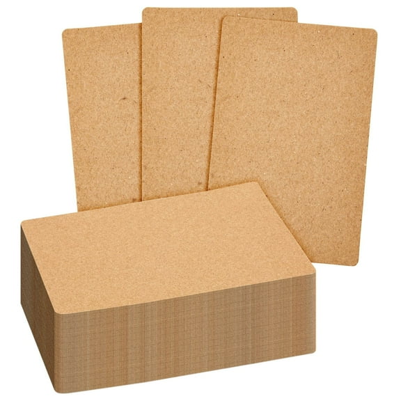 Blank 3x5 Kraft Paper Index Cards, Note Cards for Home, Office, Recipes, Crafts, DIY, Standard Size Heavy Weighted Card Stock (100 Pack), Brown
