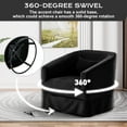 thumbnail image 6 of Rophefx Swivel Accent Chairs for Living Room with Pillow,360-Degree Base,Velvet Fabric,Barrel Chair Swivel for Bedroom,Office,Color Black, 6 of 8