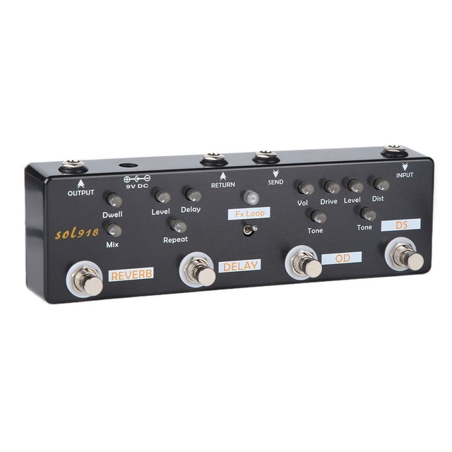 Guitar Effect Pedal,5 Mode Reverb Delay Distortion Overdrive Pedal,Guitar Tuning Accessories