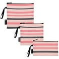 thumbnail image 2 of Haosy 3 Pack Reusable Ziploc Bags BPA Free Healthy Food Storage Bag Leakproof Sandwich Snack Freezer Bags Pink Black Striped, 2 of 7