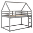 thumbnail image 4 of Low Bunk Bed Twin Over Gray - House Design For Relaxed Sleep With House-shaped Nights, 4 of 7