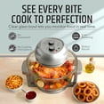 thumbnail image 4 of Granitestone 16Qt Large Glass Air Fryer Non Toxic – Family Sized Airfryer Cooker with 3 Cooking Levels, Stainless Steel Racks, Chicken, No Preheat, Self Cleaning, Dishwasher Safe, Silver, 4 of 9