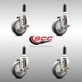 thumbnail image 2 of 4 Inch 316SS Thermoplastic Rubber Swivel 7/8 Inch Stem Caster Set Brake SCC, 2 of 2
