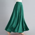 thumbnail image 5 of ShomPort Women's Linen Skirts Summer Elastic High Waist Flowy Maxi Skirts Dance Vacation Skirts, 5 of 6