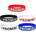 thumbnail image 1 of 5 Pieces Assorted Colours I Promise Silicone Sport Wristband Bracelets Tw, 1 of 5