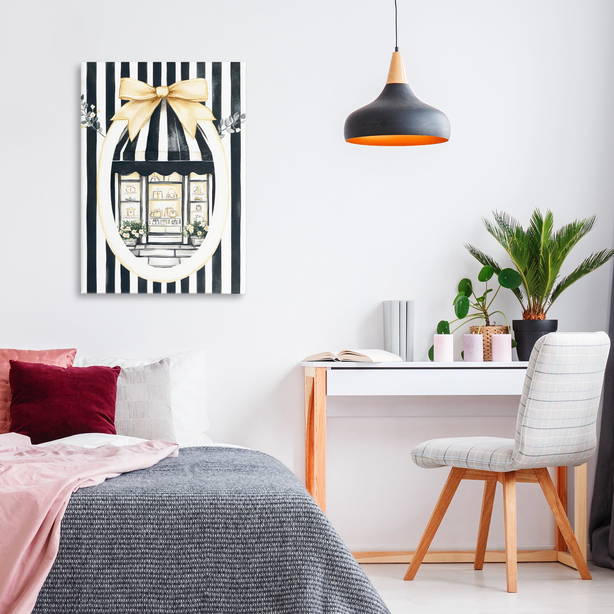 Stupell Industries Maison Striped Boutique Window Canvas Wall Art, design by Petal Prints Design