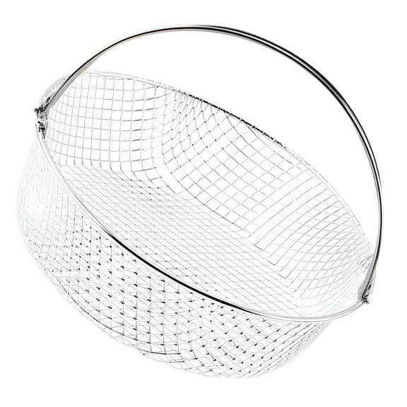 Multi-Purpose Air Fryer Basket with Handle Air Fryer Food Basket Stainless Steel Round Mesh Frying Basket Air Fryer Accessory