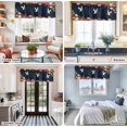 thumbnail image 5 of Navy Blue Crane Farmhouse Short Window Curtain Valances, Vintage Red Teal Spring Floral Botanical Rod Pocket Kitchen Valances for Living Room Bedroom Bathroom Cafe 42" x 18", 5 of 8