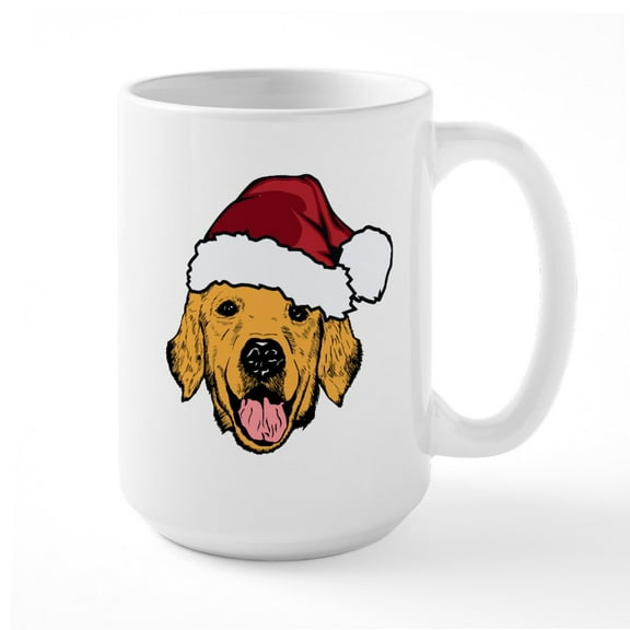CafePress - Retriever Santa Mugs - 15 oz Ceramic Large White Novelty Mug